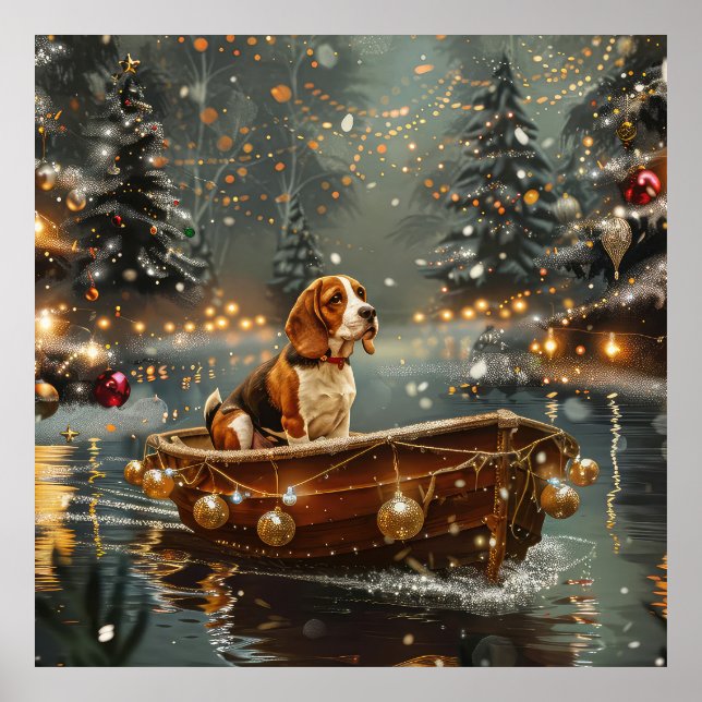 Affiche Voyage festif de Noël beagle (Devant)