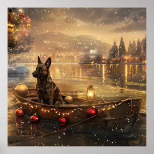 Affiche Voyage festif de Noël du Malinois belge