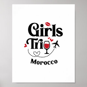 Affiche Voyage Filles Vin Mignon Maroc Vacances