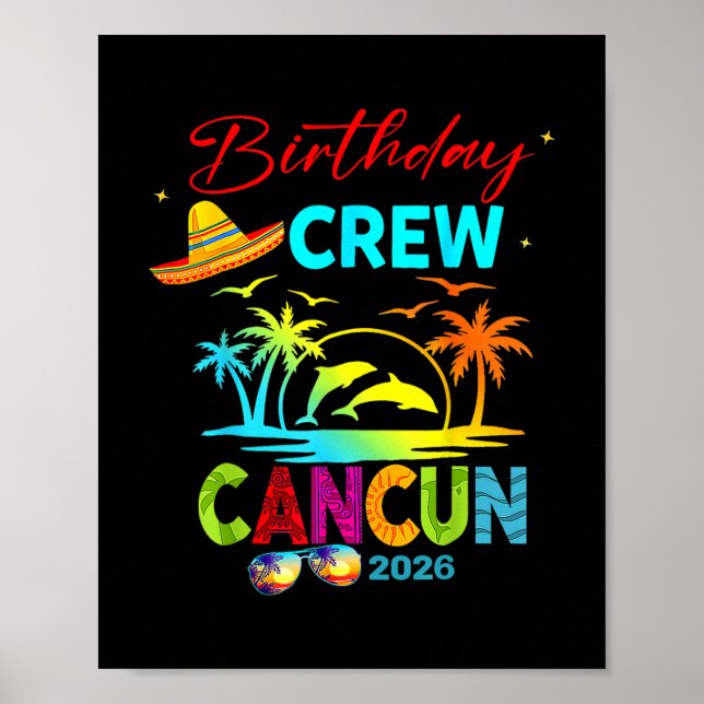 Affiche Voyage Garçon Anniversaire Mexico Cancun Vacances  (Devant)