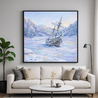 Affiche Voyage Gelé - Paysage de Style Impressionniste