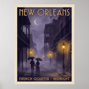 Affiche Voyage gothique de minuit dans le Quartier françai