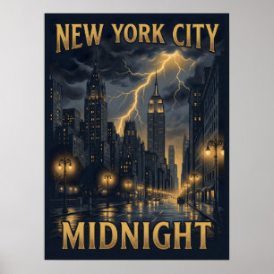 Affiche Voyage gothique minuit à New York City