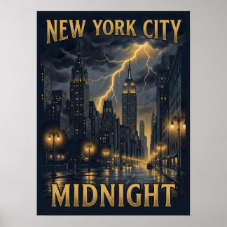 Affiche Voyage gothique minuit à New York City