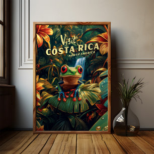 Affiche Voyage Grenouille aux Yeux Rouges Costa Rica