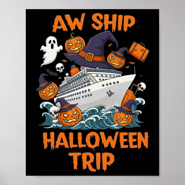 Affiche Voyage Halloween Joyeux Halloween Fantomatique Cit (Devant)
