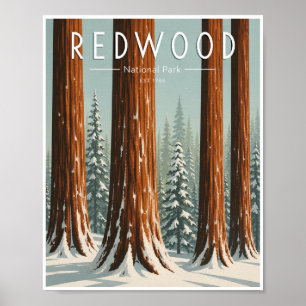 Affiche Voyage hivernal vintage dans le parc national de R