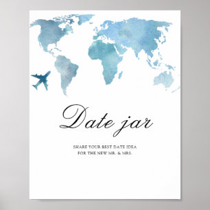 Affiche Voyage - idées de soirée en amoureux. Pot de date