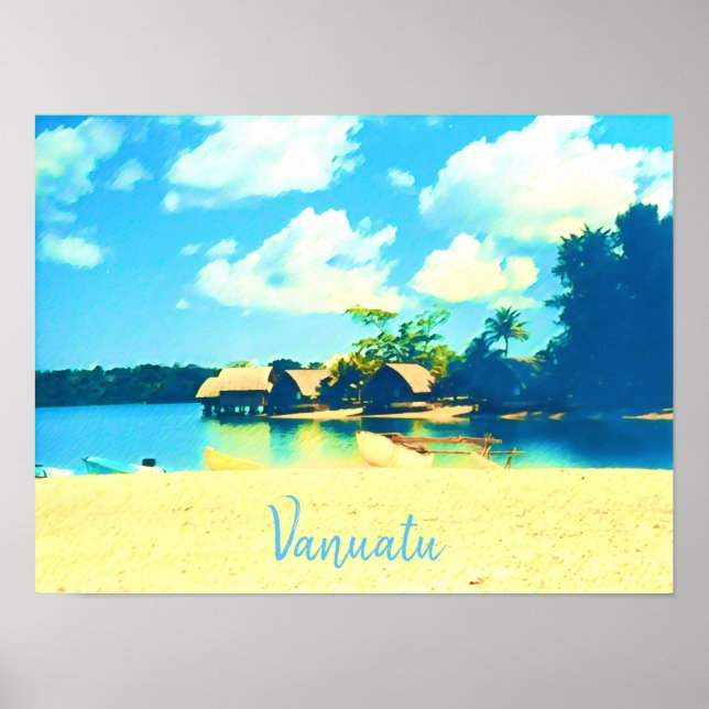 Affiche Voyage île tropicale Vanuatu (Devant)