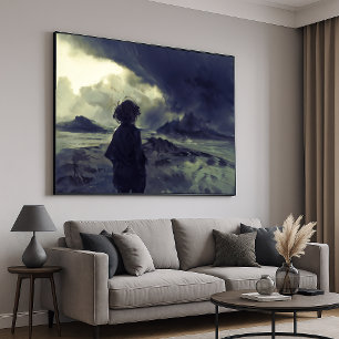 Affiche Voyage inconnu - Art de l'impressionnisme monochro
