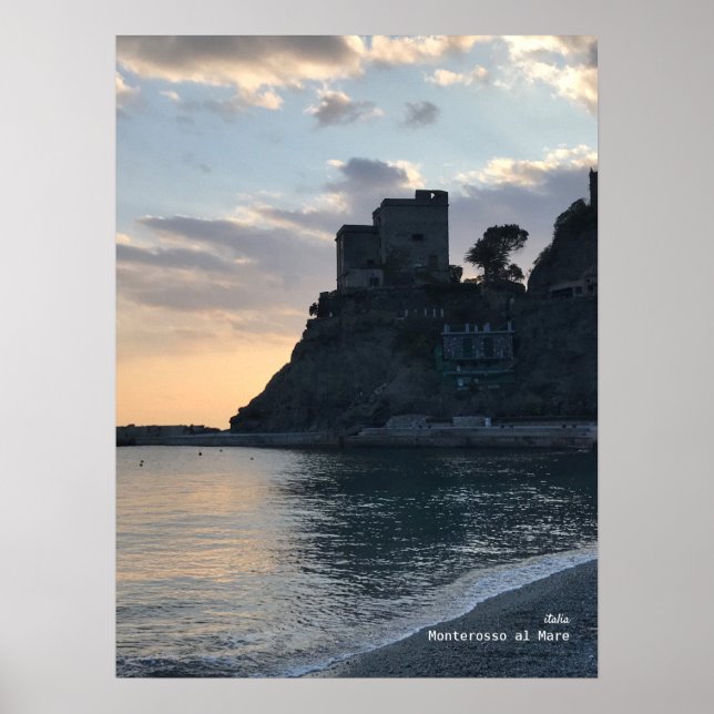 Affiche Voyage | Italie — Coucher de soleil de Monterosso (Devant)