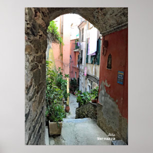 Affiche Voyage   Italie - Les rues Cinque Terre Vernazza
