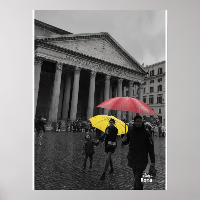 Affiche Voyage | Italie - Rome, Jour de la Pluie au Panthé (Devant)