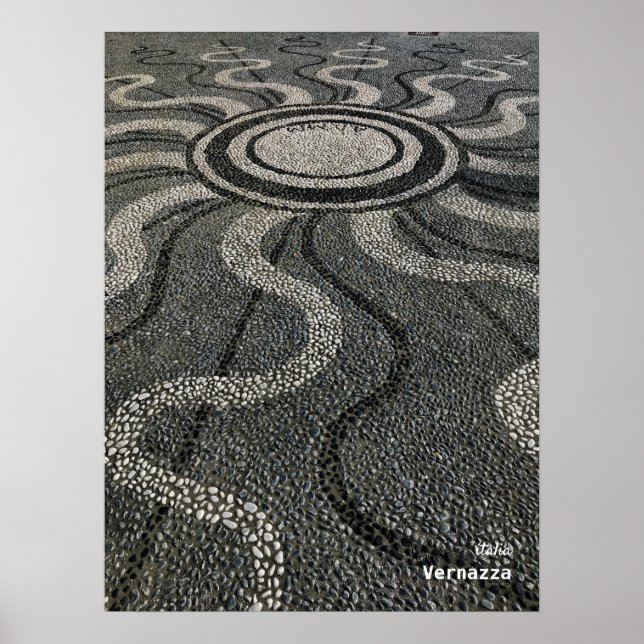 Affiche Voyage | Italie - Vernazza, Cinque Terre Mosaic (Devant)