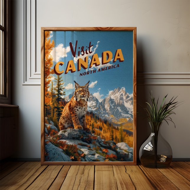 Affiche Voyage Lynx du Canada Vintage (Créateur téléchargé)