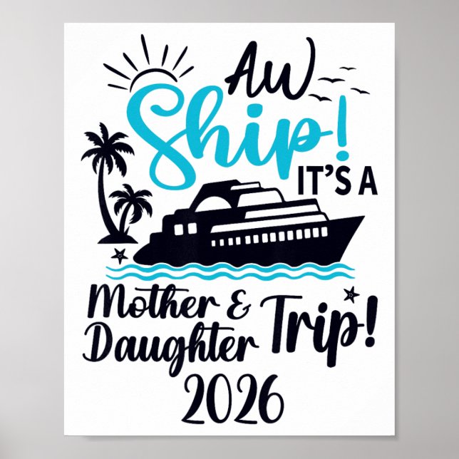 Affiche Voyage mère fille 2026 Croisière vacances Maman Ma (Devant)
