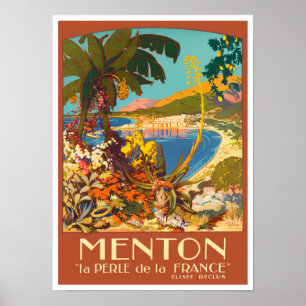 Affiche Voyage millésime Menton France