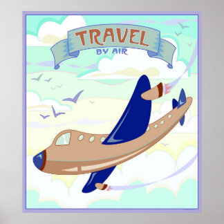 Affiche Voyage par avion