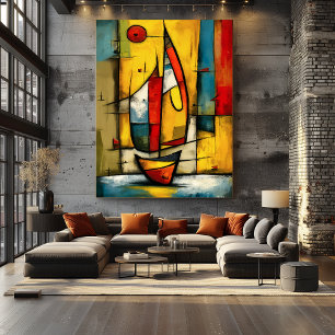 Affiche Voyage Primal — Voilier Expressionniste Abstrait