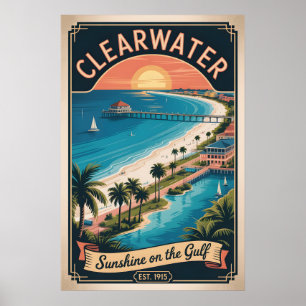 Affiche Voyage Rétro à Clearwater Floride