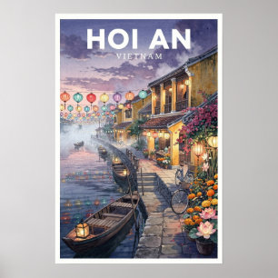 Affiche Voyage Rétro à Hoi An Vietnam