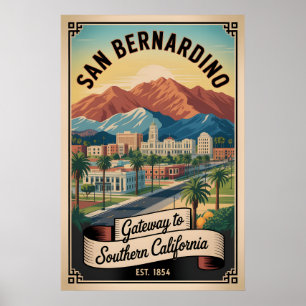 Affiche Voyage Rétro à San Bernardino Californie