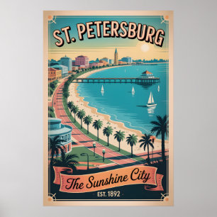Affiche Voyage Rétro à St. Petersburg Floride