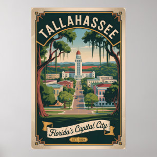 Affiche Voyage Rétro à Tallahassee Floride