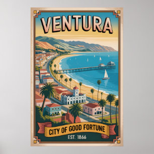 Affiche Voyage Rétro à Ventura Californie