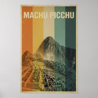 Affiche Voyage Rétro Machu Picchu