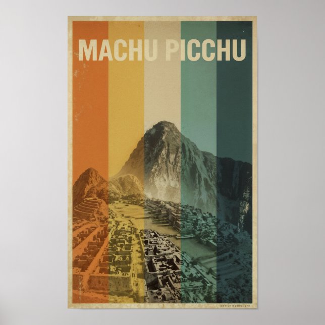 Affiche Voyage Rétro Machu Picchu (Devant)