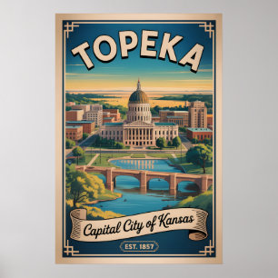 Affiche Voyage Rétro Topeka Kansas
