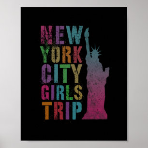 Affiche Voyage rose à New York entre filles été à New York