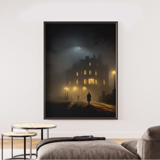 Affiche Voyage Silencieux À Minuit (poster art deco style, poster wall adhesive, poster wall art, poster art house, poster art black and)