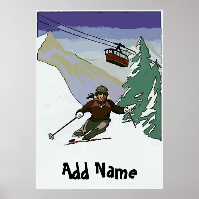 Affiche Voyage ski vintage (Devant)