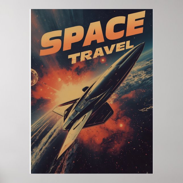 Affiche Voyage spatial - Rétro-futurisme (Devant)