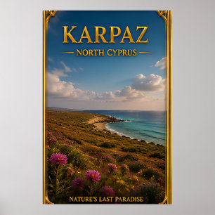Affiche Voyage sur la côte intacte de Chypre Nord Karpaz
