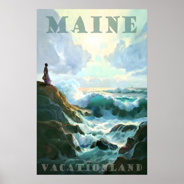 Affiche Voyage sur la côte rocheuse du Maine Parc national (Devant)