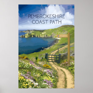 Affiche Voyage sur le sentier national du littoral du Pemb