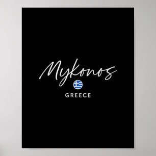 Affiche Voyage sur l'île de Mykonos en Grèce, Évasion esti