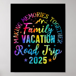 Affiche Voyage Tie Dye 2025 Famille Vacances T-Shirt Assor