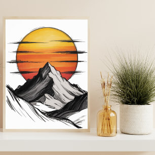 Affiche Voyage Vacances Aventure Mountain Cloud Paysage