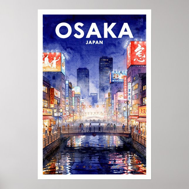 Affiche Voyage Vintage à Osaka Japon (Devant)