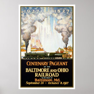 Affiche Voyage vintage, Baltimore et l'Ohio