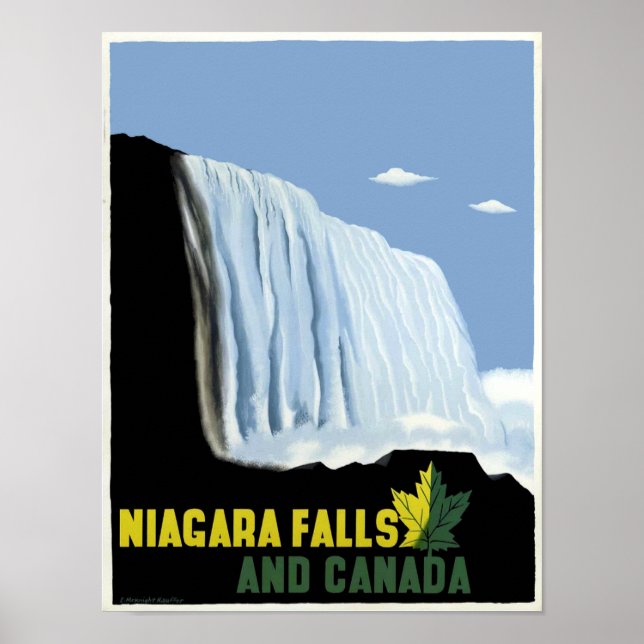 Affiche Voyage vintage Canada et Niagara Falls (Devant)
