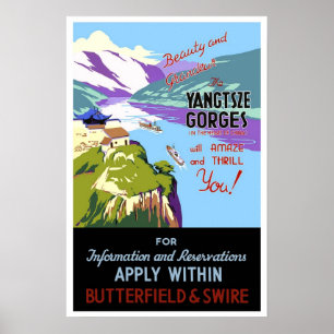 Affiche Voyage vintage, Chine