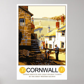 Affiche Voyage vintage, Cornouailles