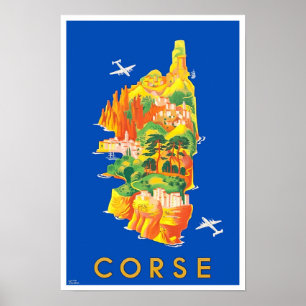 Affiche Voyage vintage Corse France
