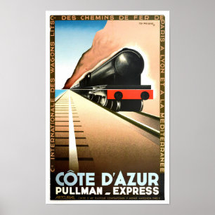 Affiche Voyage vintage Côte d'Azur France