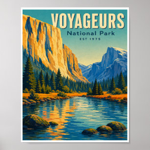Affiche Voyage Vintage dans le Parc National de Voyageurs